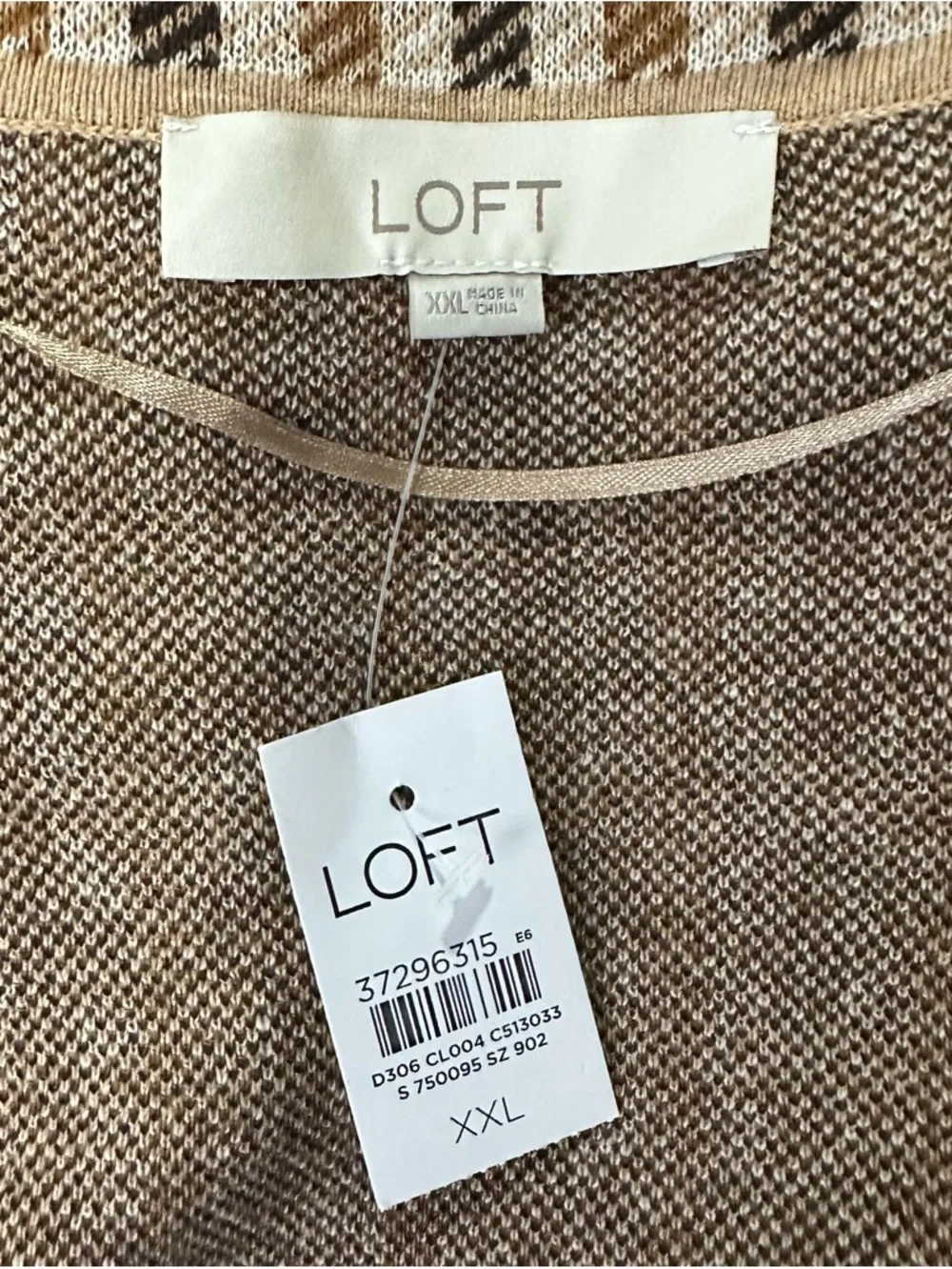 Loft Ann Taylor Brown Plaid 100% Cotton Open Front Lightweight Cardigan Sweater - Picture 11 of 14